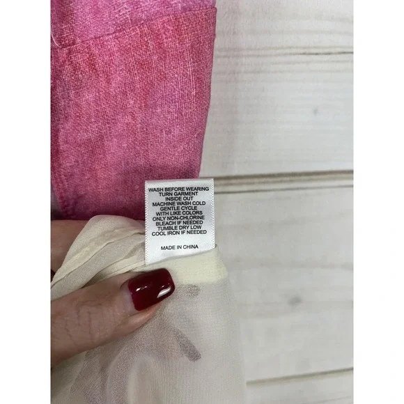 Farmers Market Dress Womens Small Multicolor Floral Boho Maxi 3/4 Sleeve Tiered - Picture 10 of 10